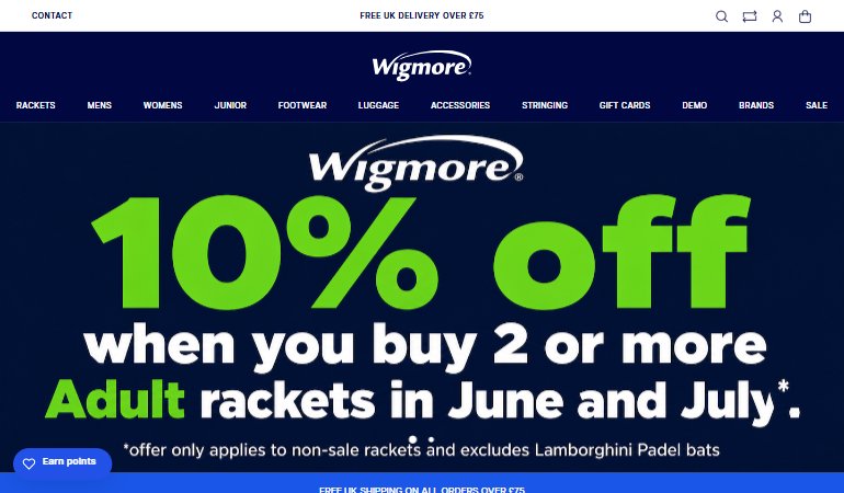 Wigmore Sports homepage